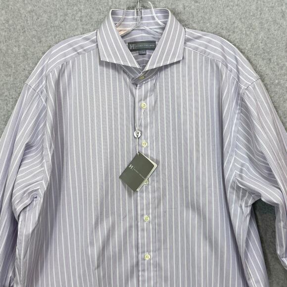 Hickey Freeman Dress Shirt Size 17 X-Long French Cuff Striped Executive Office - Picture 4 of 16